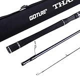 Goture Angelruten, Spinnrute, Reise-Angelrute, tragbar, 3 Abschnitte, ultraleicht, Kohlefaser, M Power Medium Action 1,8 m 6,1