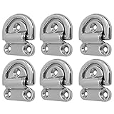 H HILABEE 6 Pcs. Universal Zurring Zurröse D-Ring für Boot Jacht Wohnwagen ATV Anhänger, Klappbar