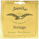 Aquila 4U Aquila Sopran-Ukulele Satz, Standard-Stimmung 4U, New Nylgut,Key of C, GCEA, Saitenlänge 60 cm, beige, 4U Regular GCEA