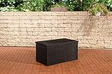 CLP Polyrattan-Aufbewahrungsbox | Gartentruhe für Kissen und Auflagen | In verschiedenen Größen und Farben erhältlich, Farbe:schwarz, Größe:L