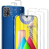 ivencase für Samsung Galaxy M31 Panzerglas Schutzfolie [3 Stücke] + Samsung Galaxy M31 Kamera Panzerglas [3 Stücke], Blasenfrei Anti-Staub Anti-Öl Displayfolie