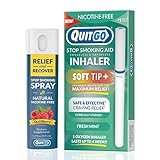 QuitGo Dual Support Quit Kit mit rauchfreiem Inhalator mit weicher Spitze, Kräuterentlastung und Erholungsspray, um das Rauchen aufzuhören (frische Minze, doppelte Unterstützung)