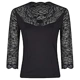Nina von C. - Silver Edition - Spitzenshirt 3/4 Arm (46 Schwarz)