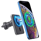 Magnetisches Auto Kabelloses Laden Auto Spezialmagnet Handyhalter, 15W Kabelloses Autoladegerät, Auto Handy Ladestation Kompatibel mit iPhone 12 Pro Max Mini Chager, 360 ° Handy Magnet Belüftungsclip