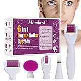 Dermaroller, Dermaroller Set, Dermaroller Gesicht, 6 in 1 Micronadeln Derma Roller für Gesichtspflege mit Micro-Needling für Anti Falten, Schwangerschaftsstreifen, Haarausfall und Anti Falten