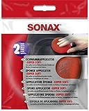 SONAX SchwammApplikator -Super Soft- (2 Stück) zum sanften und oberflächenschonenden Auftragen und Verteilen von Wachsen, Versiegelungen und Lotionen | Art-Nr. 04171410