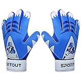 Sportout Kids Jugend Torwarthandschuhe, Jungen und Mädchen Trainingshandschuhe (Blue, 5)