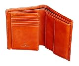 Cronus & Rhea® | Luxus Geldbörse mit Münzfach aus exklusivem Leder (Charon) | Geldbeutel - Brieftasche - Portemonnaie - Geldklammer | Echtleder | Mit eleganter Geschenkbox | Herren (Cognac)