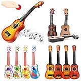 KLOZ Mini Viersaitengitarre Kindererleuchtung Musikinstrument Gitarrist/Kindergitarre Ukulele Erstes Musikinstrument Kinder Holzspielzeuggitarre/Ukulele Spielzeuggitarre