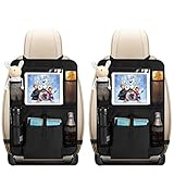 Auto Rückenlehnenschutz, opamoo 2 Stück Auto Rücksitz Organizer für Kinder, Große Taschen und iPad-/Tablet-Fach, Wasserdicht Autositzschoner, Kick-Matten-Schutz für Autositz (2x64x43 cm)