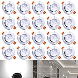 Hengda® 20X 3W LED SMD Spot Einbauleuchte Strahler Decken Lampe 6000-6500k Weiß AC 230V +Treiber