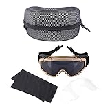 SolUptanisu Airsoft Shines,Motorradbrillen Skibrill Anti-beschlag Taktische Airsoft Paintball Schießen Brille Unisex Helm Brille Winddicht Schutzbrillen Brille Augenschutz (Khaki)