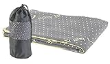 PEARL sports Fitnesstuch: 2in1-Mikrofaser-Yoga-Handtuch & Auflage, saugfähig, rutschfest, grau (Fitness Handtuch rutschfest)
