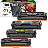 Cool Toner Kompatibel 203X 203A Toner Cartridge Replacement für HP 203X 203A CF540X CF540A HP Color Laserjet Pro MFP M281fdw M281fdn M281cdw M280nw Pro M254dw M254nw M254dn M281 CF541X CF542X CF543X