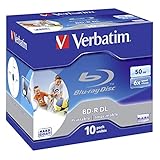 Verbatim BD-R DL 50GB 6X Wide Printable 10pk - Leere Blu-Ray Discs (Jewelcase)