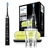 Philips Sonicare DiamondClean Elektrische Zahnbürste HX9359/89 - Schallzahnbürste mit 5 Putzprogrammen, Timer, USB-Reise-Ladeetui & Ladeglas – Schwarz