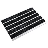 casa pura Edle Alurahmen Fußmatte für den Eingangsbereich | Rostfrei | Türvorleger mit optimaler Schmutzfangwirkung | anthrazit-Silber | Größe: 42x60 cm