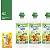 (1000ml|6,66) 5tlg. STUDIO.MUNET Set: 3x1000ml Kuschelweich Weichspüler Gänseblümchen&Löwenzahn vegan f. Allergiker 120WL + Duftsäckchen Sommerliebe + Cotton Bag von STUDIO.MUNET in Grau