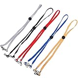NUOBESTY 5 Stück Brillenkette Metall Gesichtsschutz Lanyard Verstellbare Umhängeband Brillenband Mundschutz Kette Serviettenkette für Erwachsene Kinder Geschenke Ausweise Kartenhülle