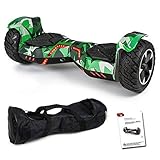 Viron SUV Hoverboard 8,5 Zoll 800 Watt - GPX-04 - Ares mit APP Funktion, Bluetooth, Kinder Sicherheitsmodus, Dual Motor, Elektro Self Balance Board Hover E-Scooter Deutsche Qualitätsmarke (grün/camo)