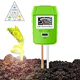 Sinicyder 3-in-1 Bodentester, Boden Feuchtigkeit Meter/Boden-pH-Messgerät, Feuchtigkeit/Sonnenlicht/PH-Tester für Bauernhof, Pflanzenerde, Rasen, Garten, Kein Batterien Erforderlich (Nur für Boden)