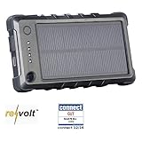 reVolt Solarladestation: Wetter- & stoßfeste Solar-Powerbank PB-80.s mit 8.000 mAh, IP65 (Solar Powerbank für Handy)