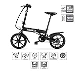 Nilox X2 E-bike, Elektrofahrrad, Herren & Damen Pedelec, E-Bike, Folding Elektrofahrrad, City Elektrofahrrad, 16' Inch, LED lighting, 25 km/h