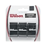 Wilson Unisex Griffband Ultra Wrap Overgrip, schwarz, 3 Stück, WRZ403000