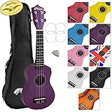 Tiger UKE7-PP Sopran Ukulele mit Tasche - für Anfänger - Violett