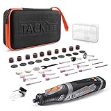 Tacklife Akku Multifunktionswerkzeug 8V, Set mit 43 Zubehörteilen, 5 variable präzise Drehzahlsteuerungen (5000-30000 U/min, 2.0 Ah Li-lon, Tragetasche, Quick Charger)-RTD02DC