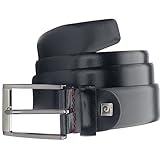 Pierre Cardin Gürtel Herren Ledergürtel Herren/Gürtel Herren, Rindleder 35 mm breit, Gunmetal Schließe, schwarz, Größe/Size:115, Farbe/Color:schwarz