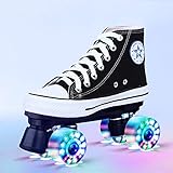 Longxs Rollerskates, Eisbahn professionelle Coole LED blinkende Rollschuhe Zweireihige Rollschuhe Erwachsenensport für Mädchen und Jungen-37