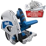 SCHEPPACH SET PL75 | Tauchkreissäge | 140 cm Führungsschiene | HW Ersatzsägeblatt mit 72 Zähnen | 1600 Watt | 210 mm Sägeblatt | 16 mm Schattenfuge