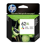 HP 62XL Farbe Original Druckerpatrone mit hoher Reichweite für HP OfficeJet 200, 5740; HP ENVY 5540, 5640, 7640