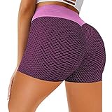 Carrymee Damen Sport Yoga Shorts,Hochwertige PräGedruck Yogahose Blickdicht Sporthose,mit Butt Lifter Tights Shaping Yoga Pants Weibliche Gesäß sexy Leggings Damen Fitness Shorts Kurze Jogginghose