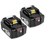 [2 Stück] Dosctt BL1860B Ersatz für Makita 18V Akku BL1860B BL1860 BL1850 BL1850B BL1845 BL1840 BL1830B BL1830 BL1815 194204-5 LXT-400 Werkzeugakku mit LED-Anzeigen