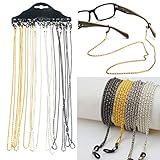 12 Stück Brille Neck Schnur Lanyard Halter Gurt Brillen Anti-verlorene Allergie-freie Umhängeband String für Sonnenbrillen Lesebrille,Gold und Silber