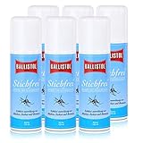Ballistol Stichfrei Mücken- und Zeckenschutz 125 ml Spray - Schützt zuverlässig vor Mücken, Zecken und Bremsen (6er Pack)