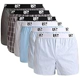 Lower East Herren American Boxershorts mit Gummibund, 6er-Pack, Mehrfarbig, M