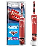 Oral-B Kids Cars Elektrische Zahnbürste für Kinder ab 3 Jahren, kleiner Bürstenkopf & weiche Borsten, 2 Putzprogramme inkl. Sensitiv, Timer, 4 Disney-Sticker, rot