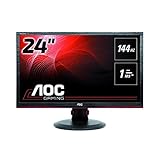 AOC Gaming G2460PF - 24 Zoll FHD Monitor, 144 Hz, 1ms, FreeSync Premium (1920x1080, HDMI, DisplayPort, USB Hub) schwarz/rot