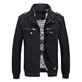 Allthemen Herren Jacke Übergangsjacke mit Stehkragen Herbst Freizeit Sportjacke Bomberjacke Cargo Jacke