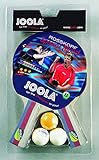 JOOLA Tischtennis-Set Rossi Bestehend aus 2 Tischtennisschläger + 3 Tischtennisbälle, mehrfarbig, One Size