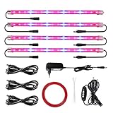 Roleadro LED Pflanzenlampe 40w Pflanzenlicht Pflanzenleuchte mit Timer 3H/6H/12H Heillgkeitsstufen 4Pcs Strip Wachsen licht Wachstumslampe IP65 Pflanzenlichter für Zimmerpflanzen Gartenarbeit