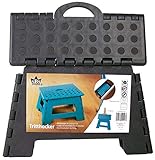 SBS Tritthocker 30.5 x 22 x 22 cm - bis 150 kg - tragbar rutschfest platzsparend Tritt Steigleiter (Grau)