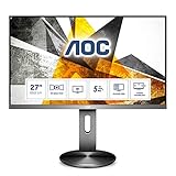 AOC U2790PQU - 27 Zoll UHD Monitor, höhenverstellbar (3840x2460, 60 Hz, HDMI, DisplayPort, USB Hub) schwarz