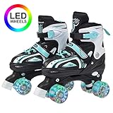 Apollo Super Quad X Pro, LED Rollschuhe für Kinder und Jugendliche, ideal für Anfänger, komfortable Roller-Skates für Mädchen und Jungen