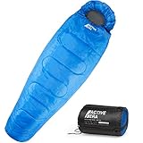 Schlafsack von Active Era - Professioneller 300 GSM Mumienschlafsack für Outdoor Camping im Sommer und Winter, Sleeping Bag für 3-4 Jahreszeiten