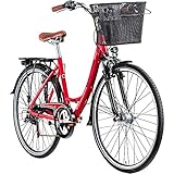 Galano 28 Zoll Prelude Citybike Stadt Fahrrad Licht 7 Gang, Farbe:rot