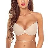 Vivisence 1035 Dame Push-Up BH Bügel Maximizer Multiway Gepolstert, Beige,80C